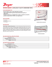Thumbnail of document Data Sheet - Mark II Molded Plastic Manometers